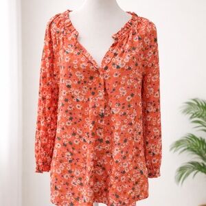 Intro. Orange Floral Blouse